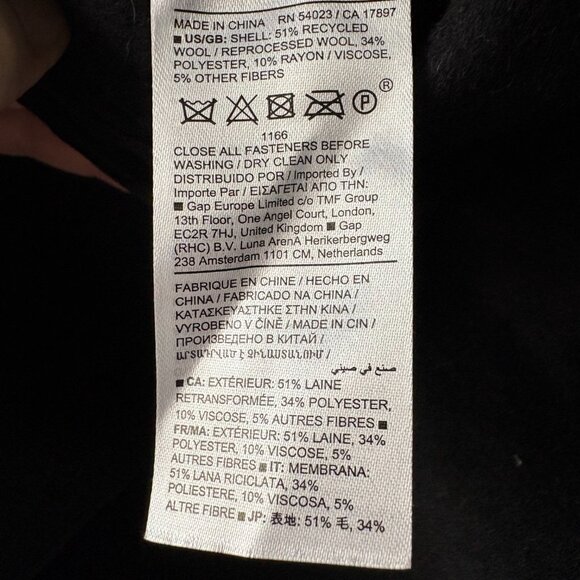 Banana Republic NEW double faced belted wrap coat recycled wool blend women's M - Picture 3 of 8